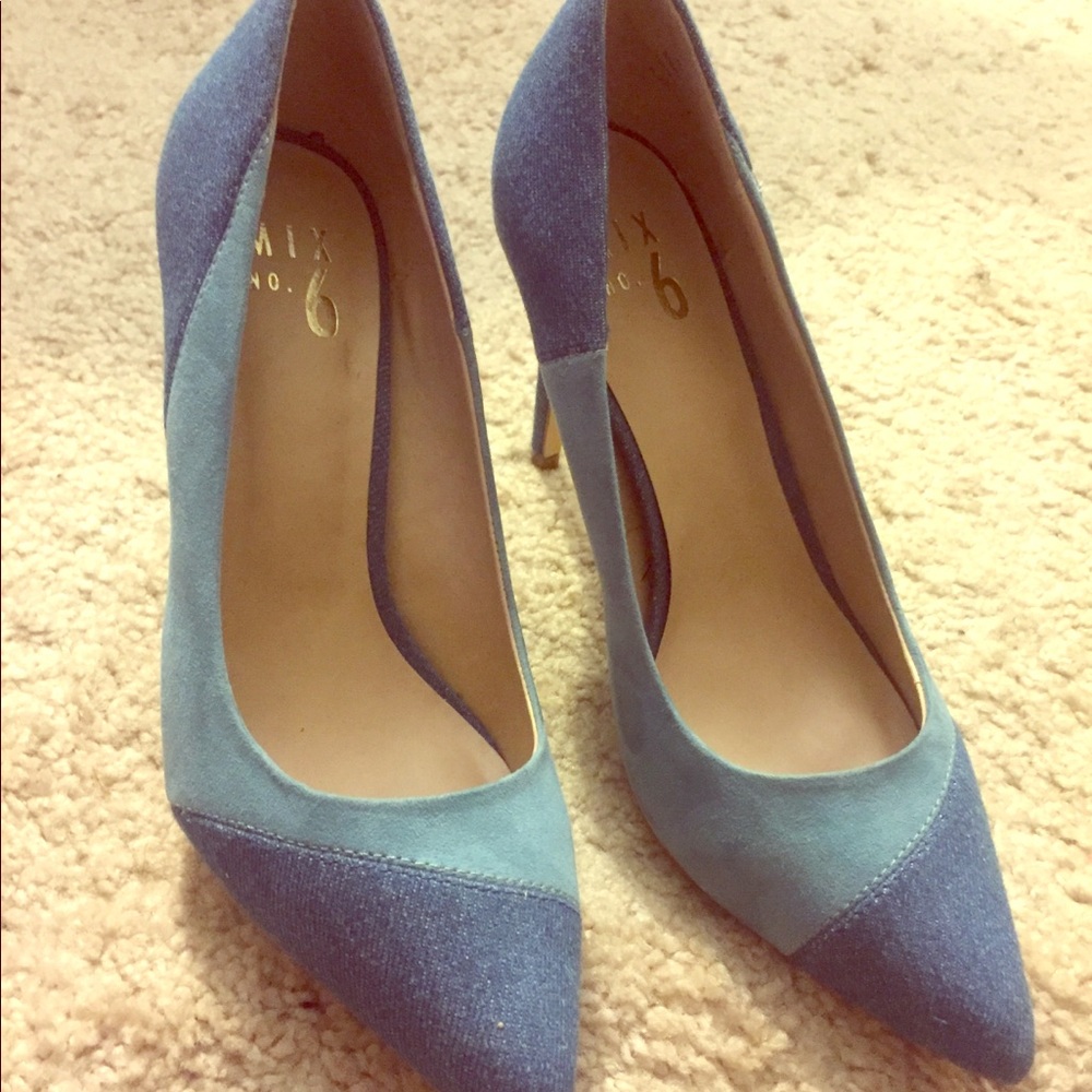 Brand new jean patchwork pumps